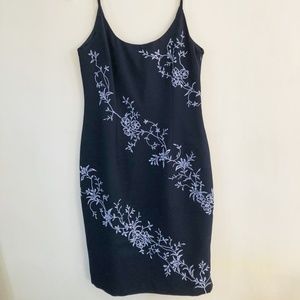 Flower Detailed Little Black Dress